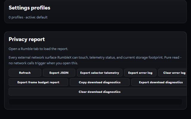 RumbleX privacy report