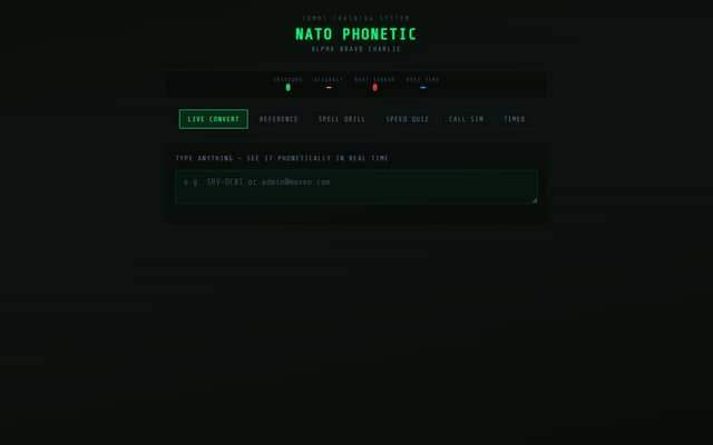 NATO_PHONETIC_TRAINING screenshot preview