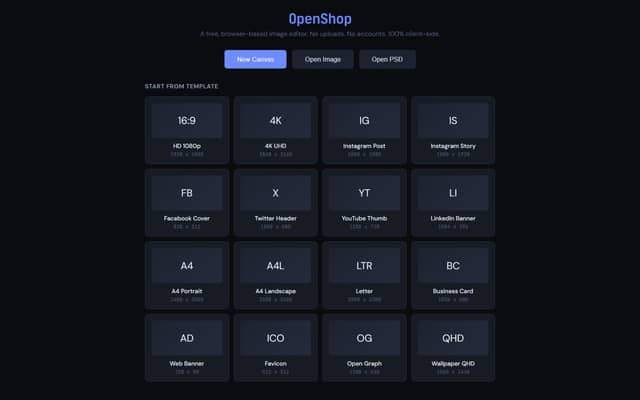 Openshop screenshot preview
