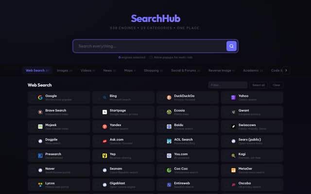 SearchHub screenshot preview
