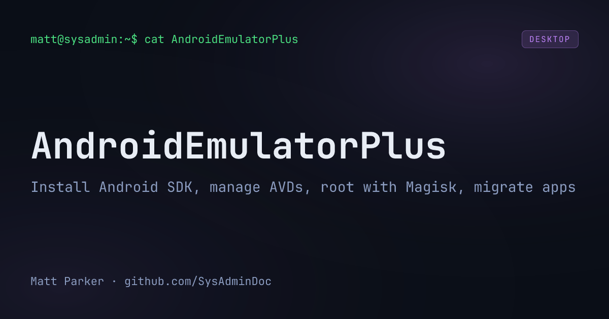 AndroidEmulatorPlus card