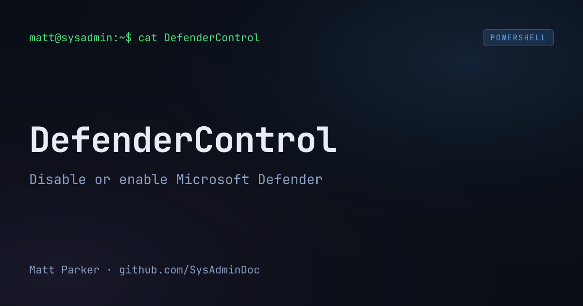 DefenderControl card