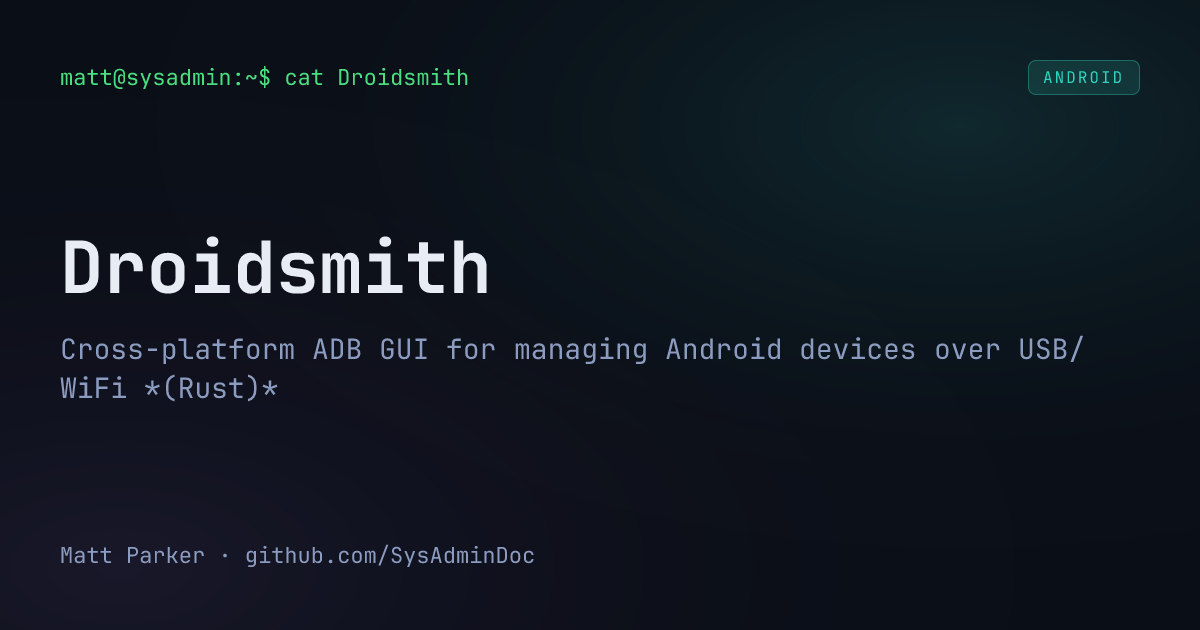 Droidsmith card
