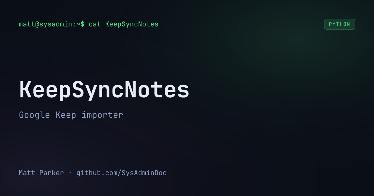 KeepSyncNotes card
