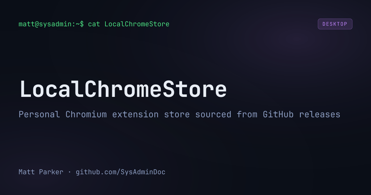 LocalChromeStore card