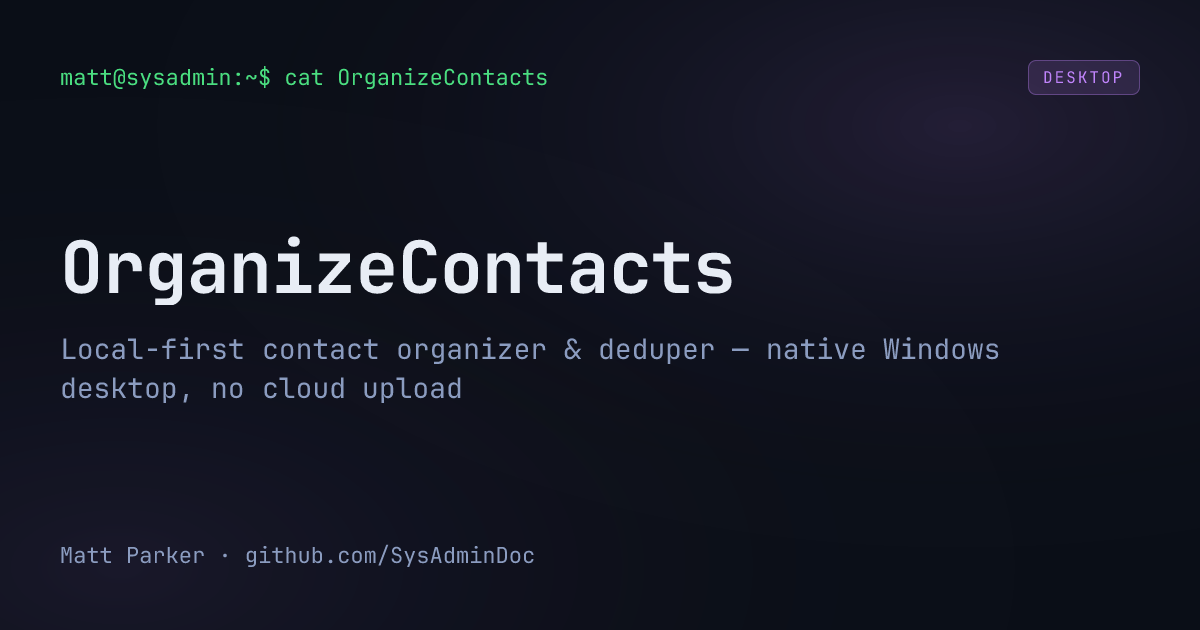 OrganizeContacts card
