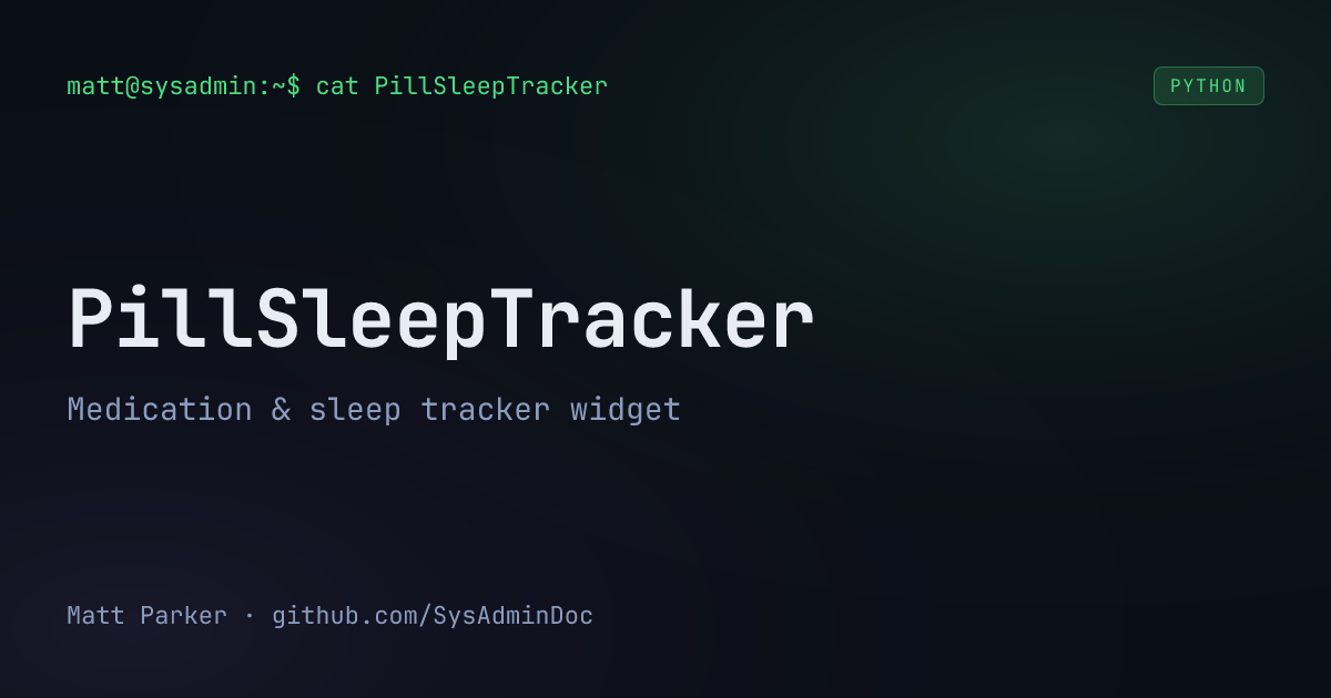 PillSleepTracker card