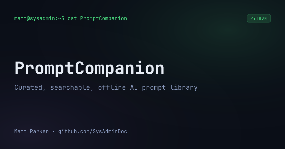 PromptCompanion card