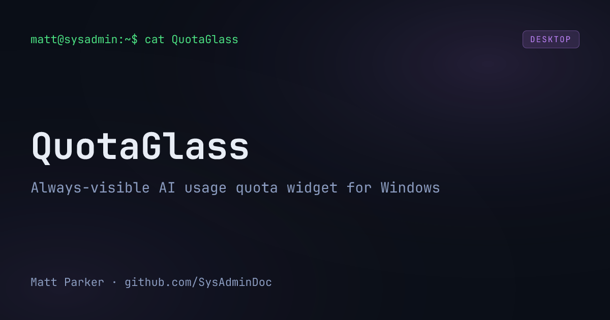 QuotaGlass card