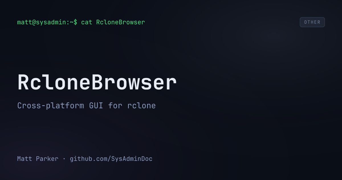 RcloneBrowser card
