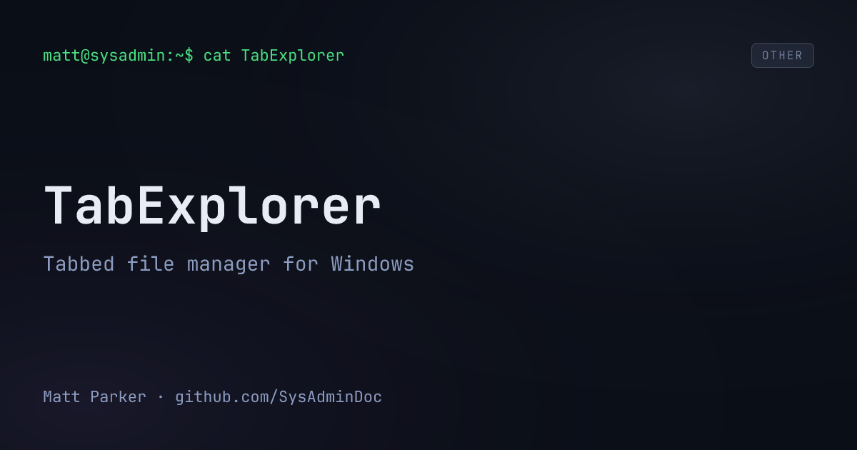 TabExplorer card