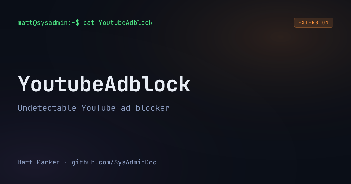 YoutubeAdblock card