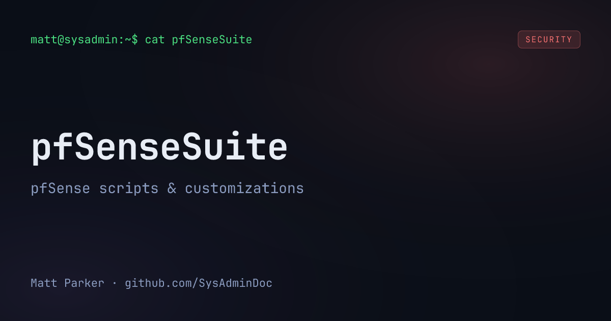 pfSenseSuite card