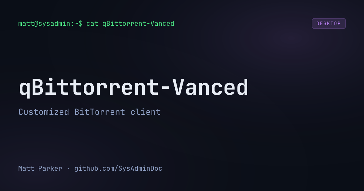 qBittorrent-Vanced card