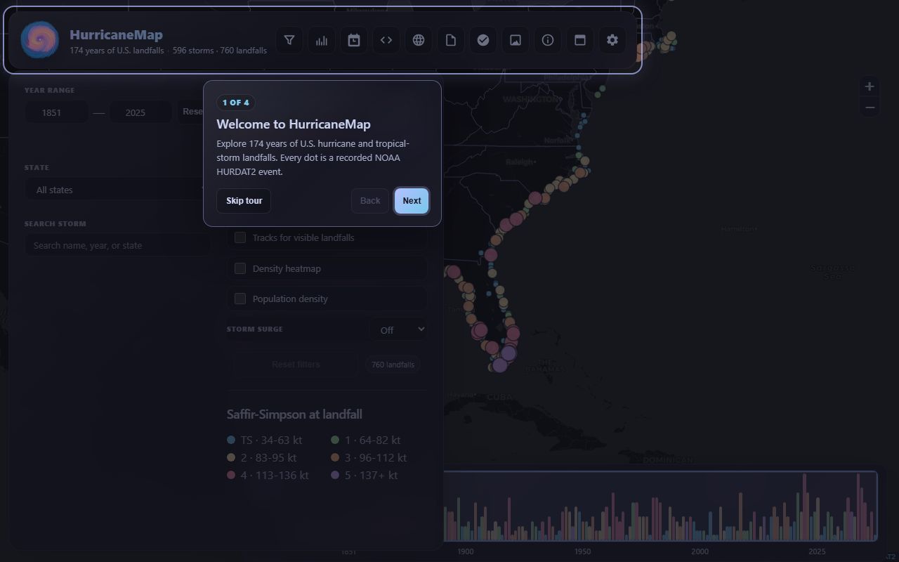 HurricaneMap live screenshot